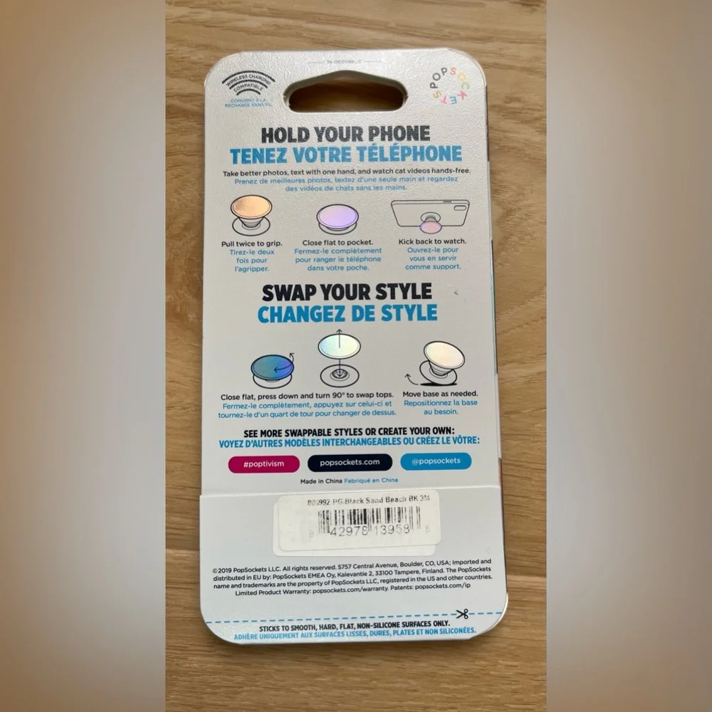 PopSockets PopGrip - Black Sand Beach - New